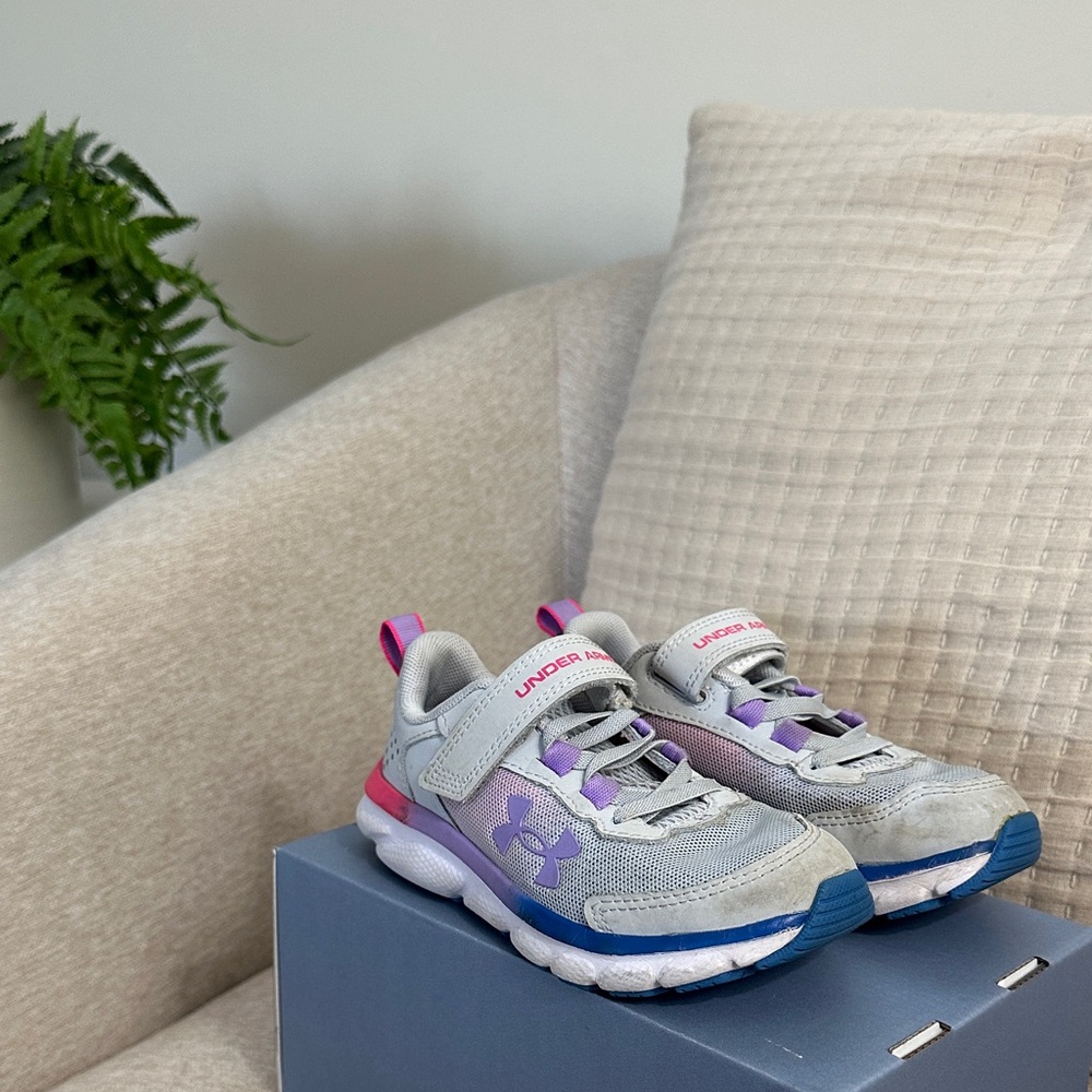 Under Armour Kids' Gray and Pink Sneakers